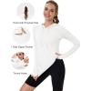 imageMAGCOMSEN Womens UPF 80 Sun Protection Hoodie Shirt Long Sleeve Outdoor Hiking Fishing Rash Guard with PocketWhite