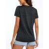 imageMAGCOMSEN Womens V Neck Workout Shirts Short Sleeve Moisture Wicking Yoga TShirts Quick Dry Athletic TopsBlack