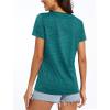 imageMAGCOMSEN Womens V Neck Workout Shirts Short Sleeve Moisture Wicking Yoga TShirts Quick Dry Athletic TopsEmerald Green