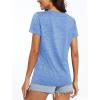 imageMAGCOMSEN Womens V Neck Workout Shirts Short Sleeve Moisture Wicking Yoga TShirts Quick Dry Athletic TopsLight Blue