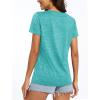 imageMAGCOMSEN Womens V Neck Workout Shirts Short Sleeve Moisture Wicking Yoga TShirts Quick Dry Athletic TopsLight Green