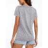 imageMAGCOMSEN Womens V Neck Workout Shirts Short Sleeve Moisture Wicking Yoga TShirts Quick Dry Athletic TopsLight Grey