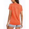 imageMAGCOMSEN Womens V Neck Workout Shirts Short Sleeve Moisture Wicking Yoga TShirts Quick Dry Athletic TopsOrange