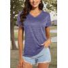 imageMAGCOMSEN Womens V Neck Workout Shirts Short Sleeve Moisture Wicking Yoga TShirts Quick Dry Athletic TopsViolet