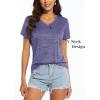 imageMAGCOMSEN Womens V Neck Workout Shirts Short Sleeve Moisture Wicking Yoga TShirts Quick Dry Athletic TopsViolet