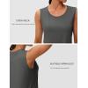 imageMAGCOMSEN Womens Workout Tank Top Athletic Muscle Sleeveless Crew Neck Shirt UPF 80 Moisture Wicking Gym RunningGray
