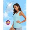 imageMAGCOMSEN Womens Workout Tank Top Athletic Muscle Sleeveless Crew Neck Shirt UPF 80 Moisture Wicking Gym RunningLight Lake Blue