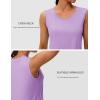 imageMAGCOMSEN Womens Workout Tank Top Athletic Muscle Sleeveless Crew Neck Shirt UPF 80 Moisture Wicking Gym RunningLight Purple