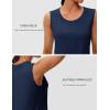 imageMAGCOMSEN Womens Workout Tank Top Athletic Muscle Sleeveless Crew Neck Shirt UPF 80 Moisture Wicking Gym RunningNavy