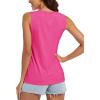 imageMAGCOMSEN Womens Workout Tank Top Athletic Muscle Sleeveless Crew Neck Shirt UPF 80 Moisture Wicking Gym RunningRose Red