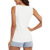 imageMAGCOMSEN Womens Workout Tank Top Athletic Muscle Sleeveless Crew Neck Shirt UPF 80 Moisture Wicking Gym RunningWhite