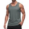 imageMAGCOMSEN Mens Workout Tank Tops Undershirt Cotton Muscle Athletic Sleeveless Shirts for GymDark Grey