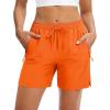 imageMAGCOMSEN Womens 5quot Hiking Shorts UPF 50 Quick Dry Lightweight Athletic Running Golf Summer Casual Shorts with PocketsOrange