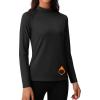 imageMAGCOMSEN Womens Thermal Shirts Mock Turtleneck Fleece Lined Long Sleeve Workout Tops Underwear Base Layer RunningBlack