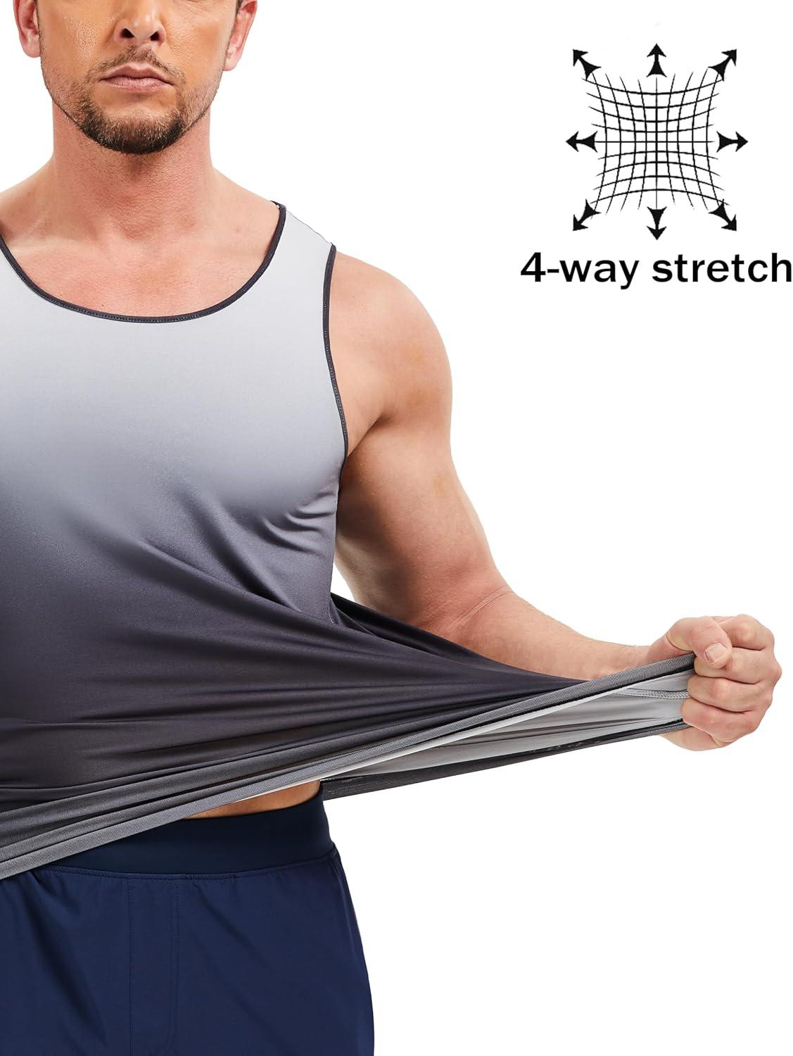 imageMAGCOMSEN Mens Muscle Tank Tops UPF80 Workout Tank Sleeveless Quick Dry Bodybuilding ShirtsBlack White