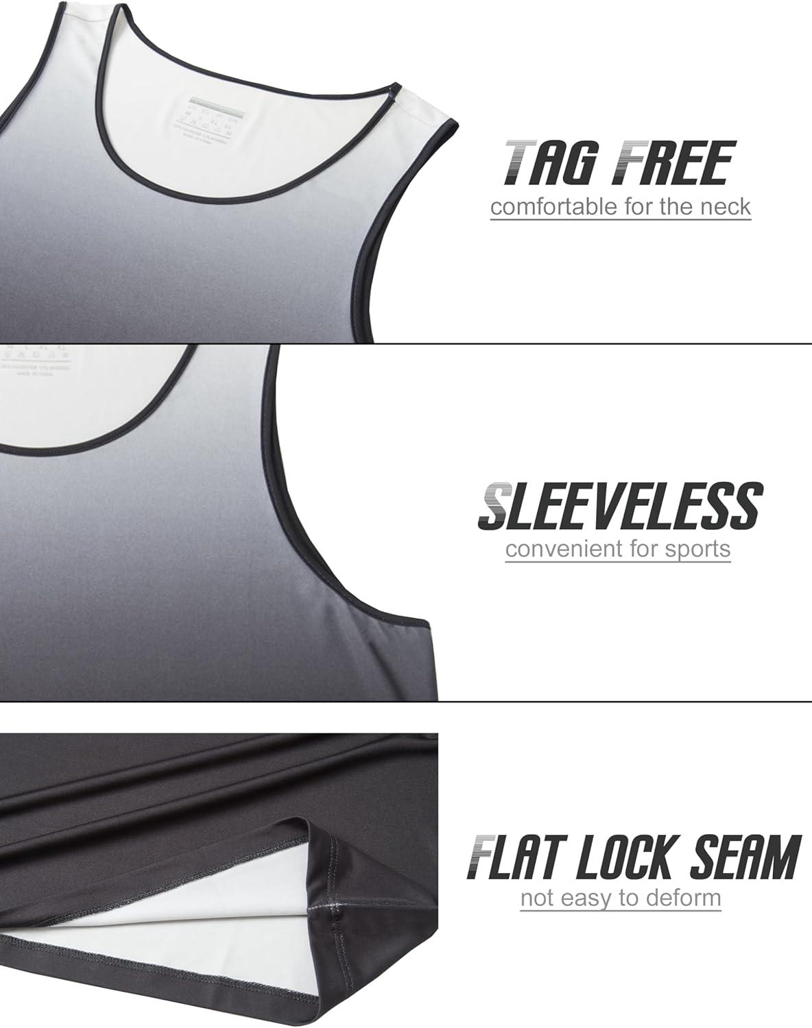 imageMAGCOMSEN Mens Muscle Tank Tops UPF80 Workout Tank Sleeveless Quick Dry Bodybuilding ShirtsBlack White