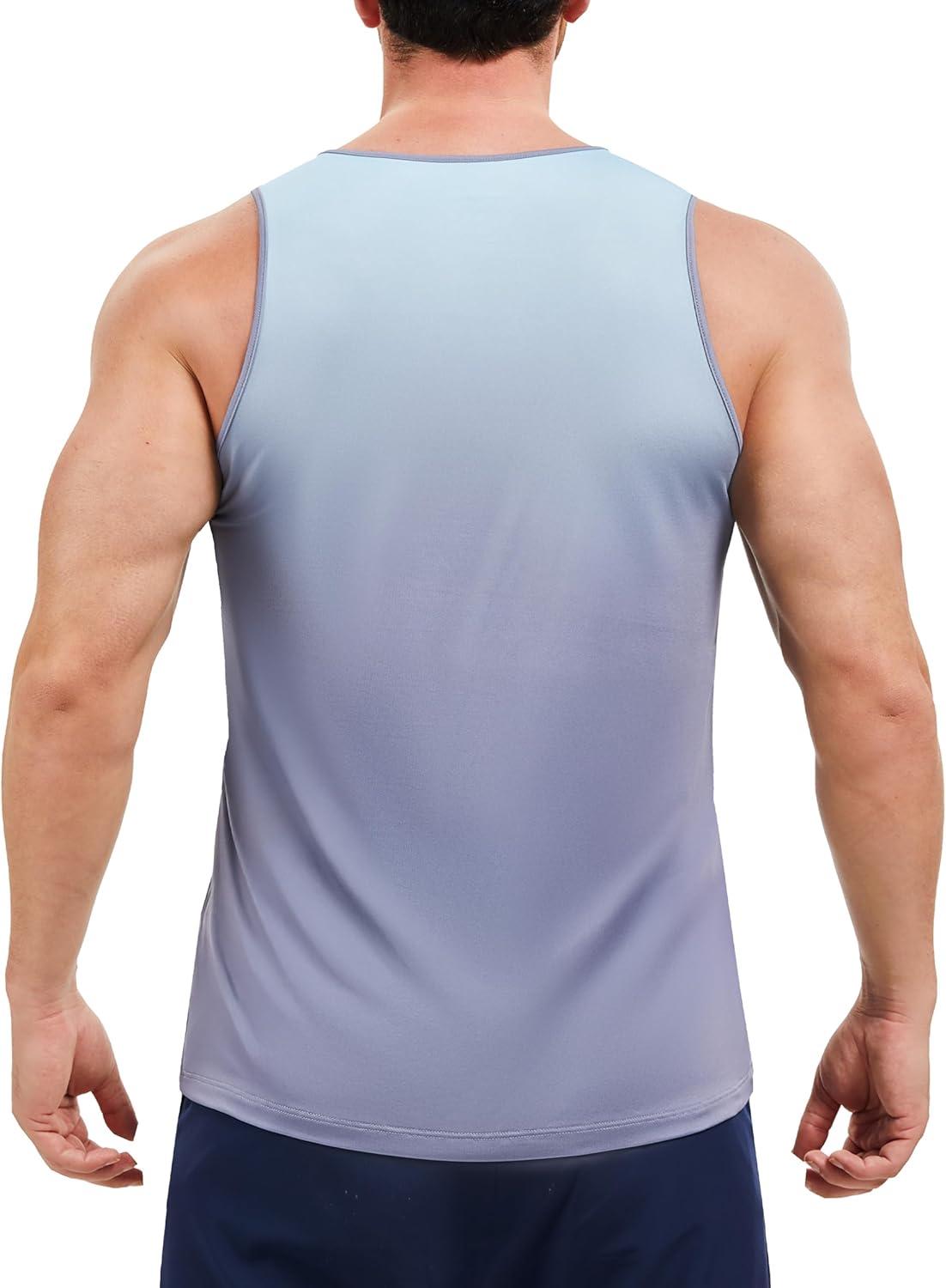 imageMAGCOMSEN Mens Muscle Tank Tops UPF80 Workout Tank Sleeveless Quick Dry Bodybuilding ShirtsBlue Purple