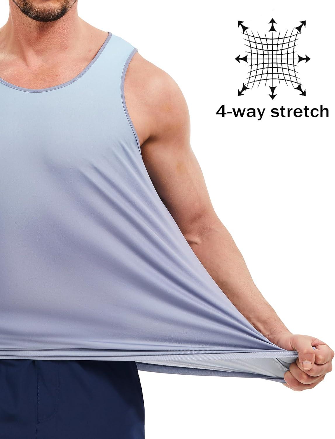 imageMAGCOMSEN Mens Muscle Tank Tops UPF80 Workout Tank Sleeveless Quick Dry Bodybuilding ShirtsBlue Purple