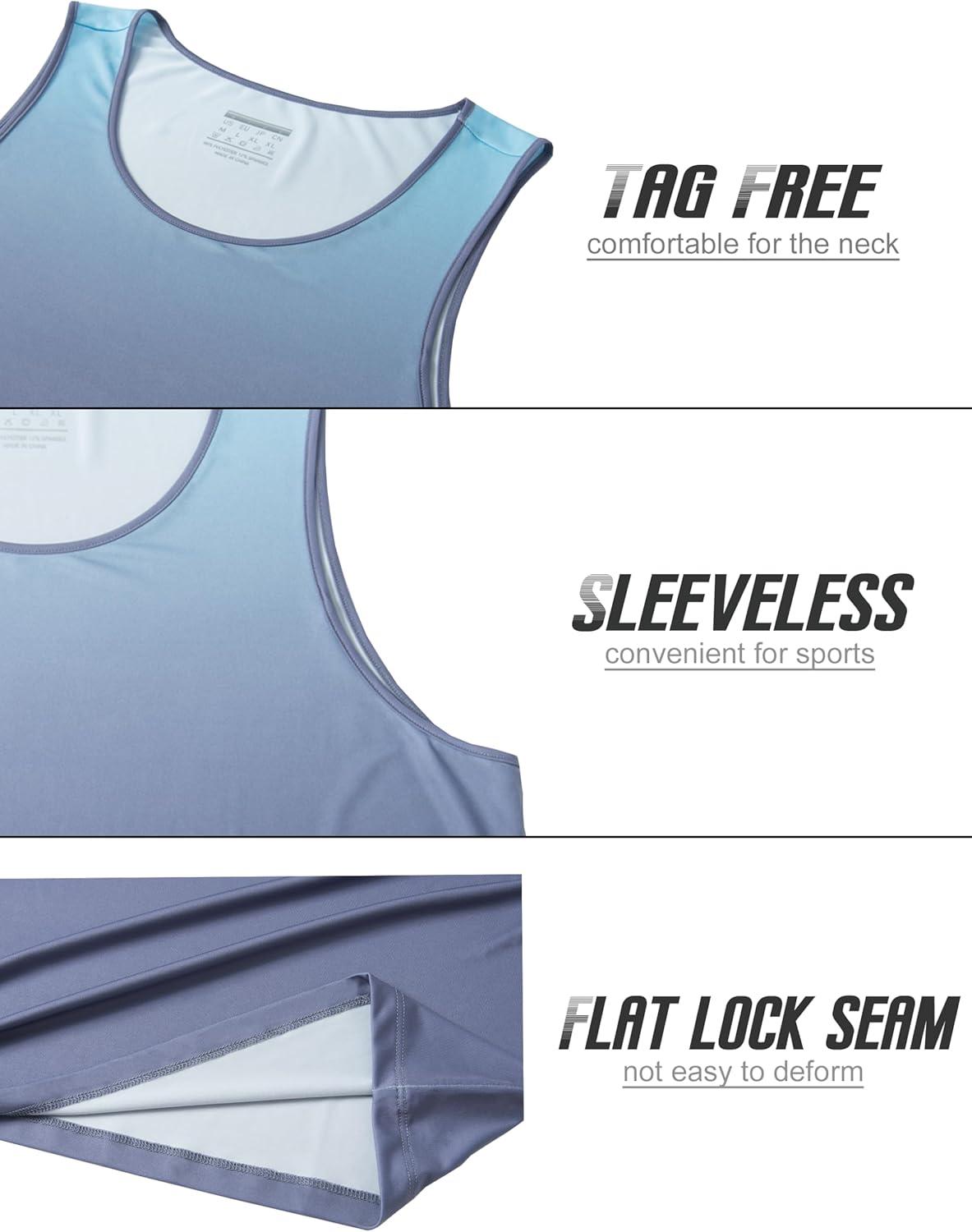 imageMAGCOMSEN Mens Muscle Tank Tops UPF80 Workout Tank Sleeveless Quick Dry Bodybuilding ShirtsBlue Purple