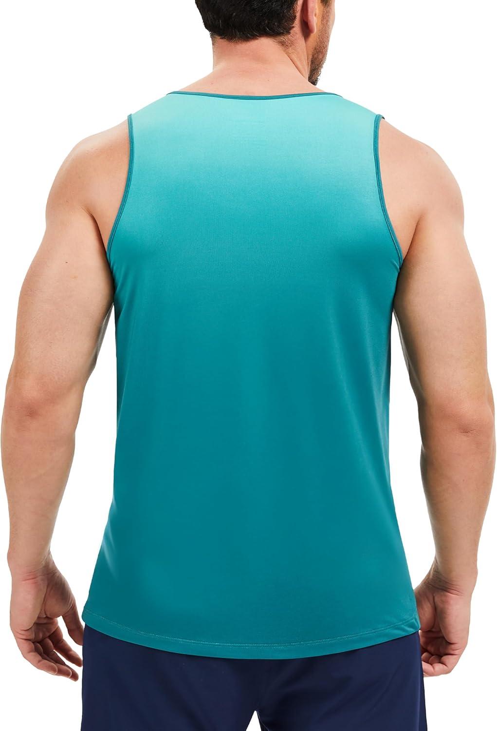 imageMAGCOMSEN Mens Muscle Tank Tops UPF80 Workout Tank Sleeveless Quick Dry Bodybuilding ShirtsGreen