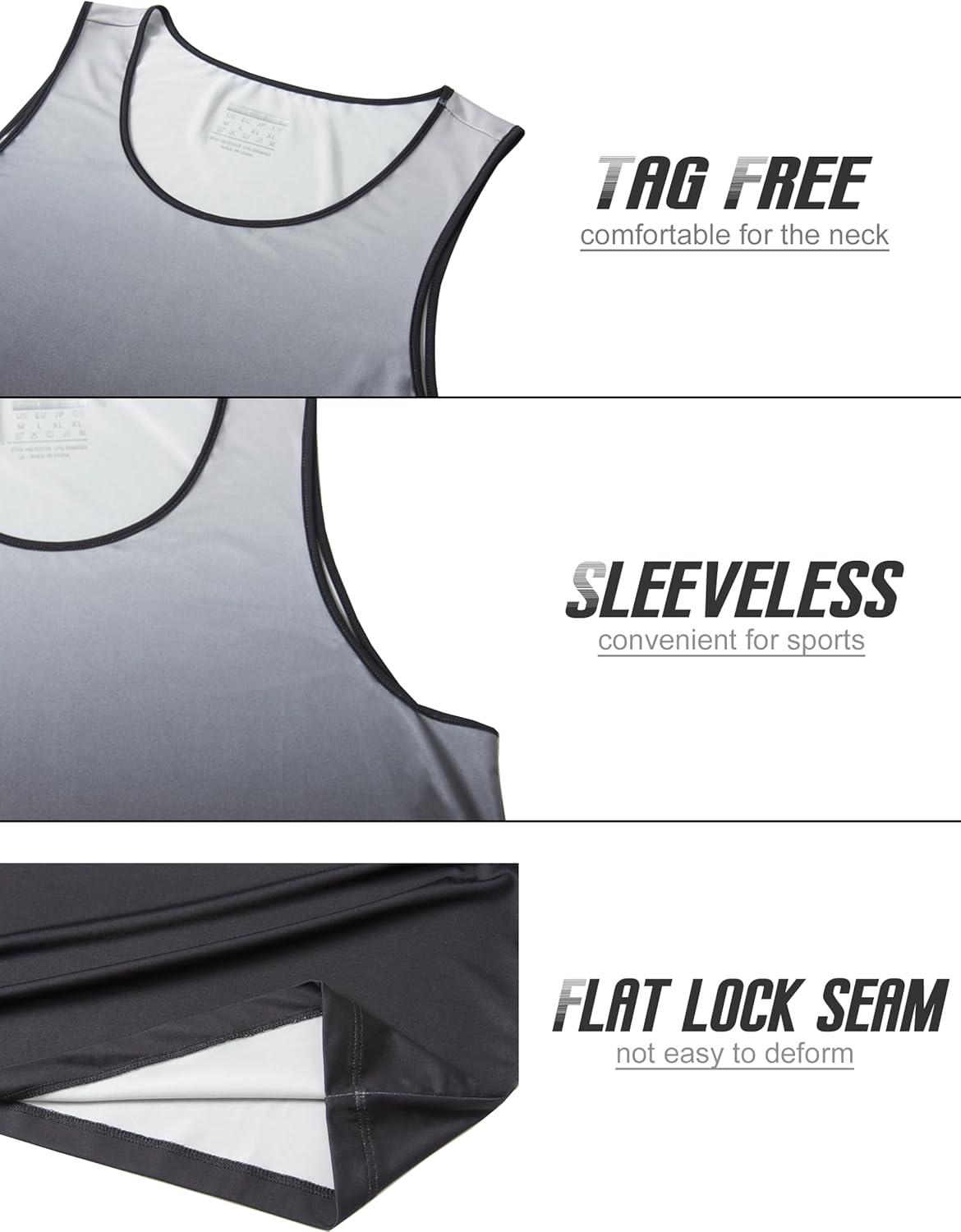 imageMAGCOMSEN Mens Muscle Tank Tops UPF80 Workout Tank Sleeveless Quick Dry Bodybuilding ShirtsGrey Black