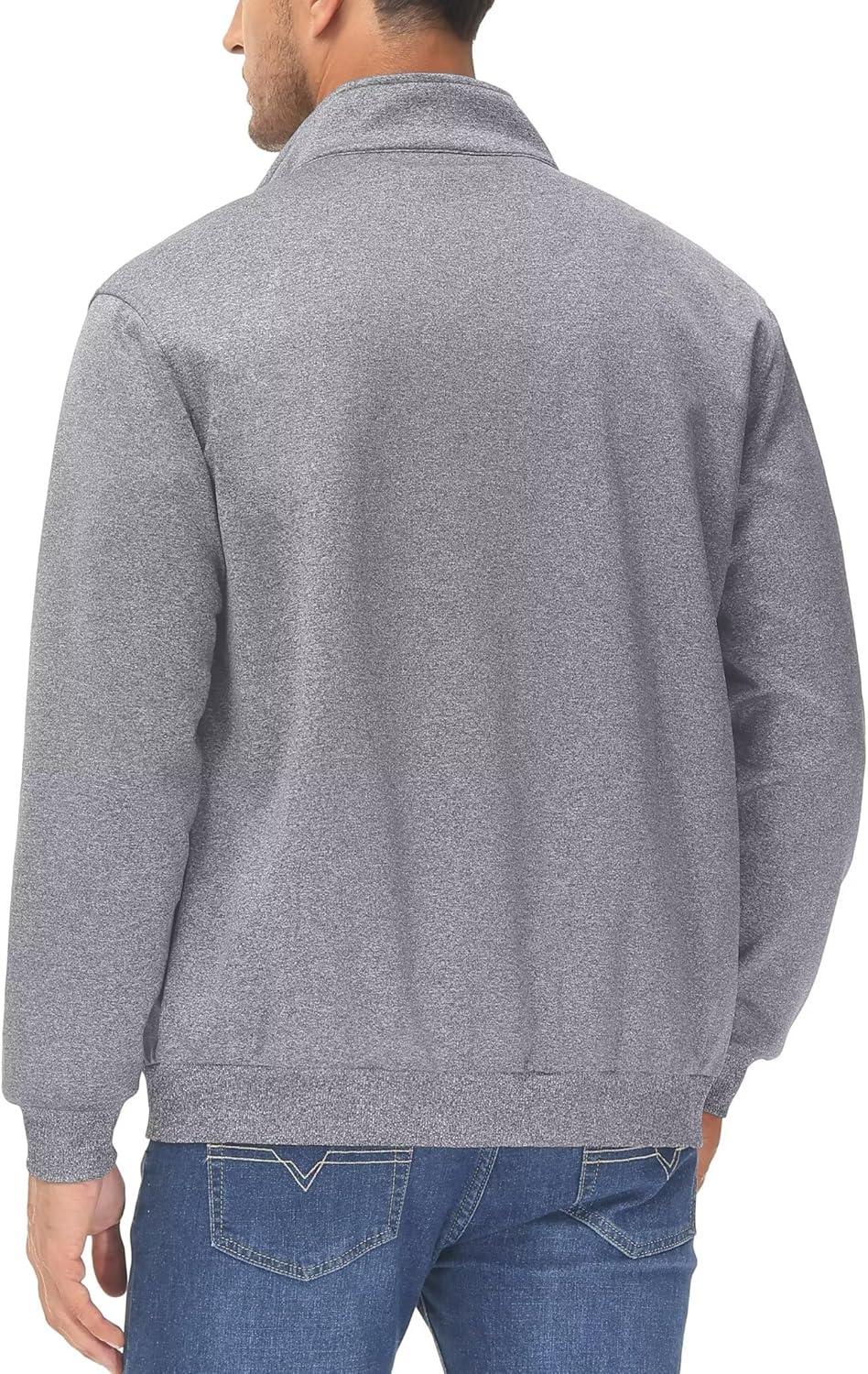 imageMAGCOMSEN Mens Track Jackets Lightweight FullZip Casual Coat Workout Running Athletic Active Jacket With PocketsLight Grey