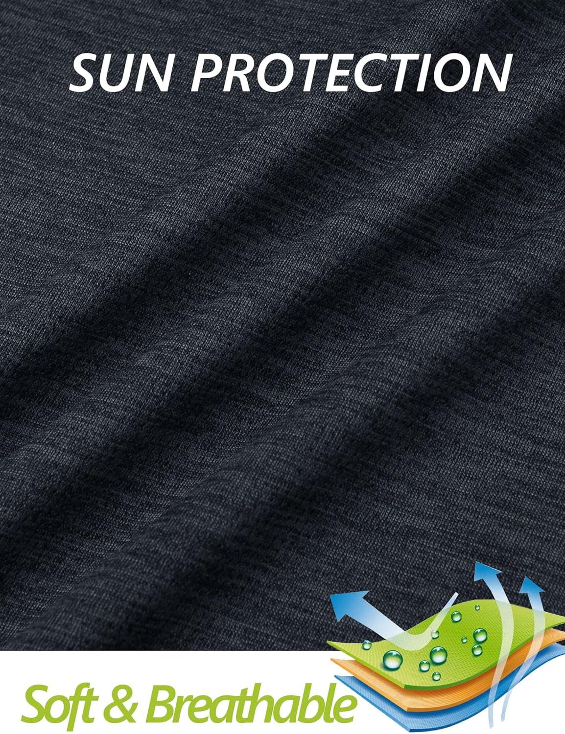 imageMAGCOMSEN Sun Long Protection Sleeve Zip Shirts Women Workout Pullover DryBlack