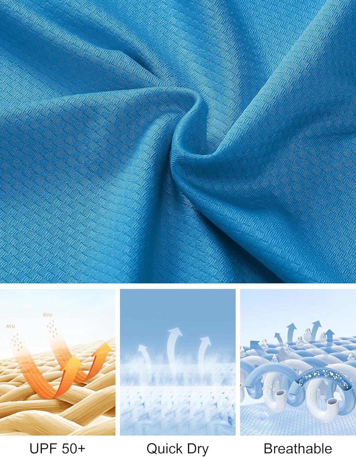 imageMAGCOMSEN Sun Long Protection Sleeve Zip Shirts Women Workout Pullover DryBlue Green