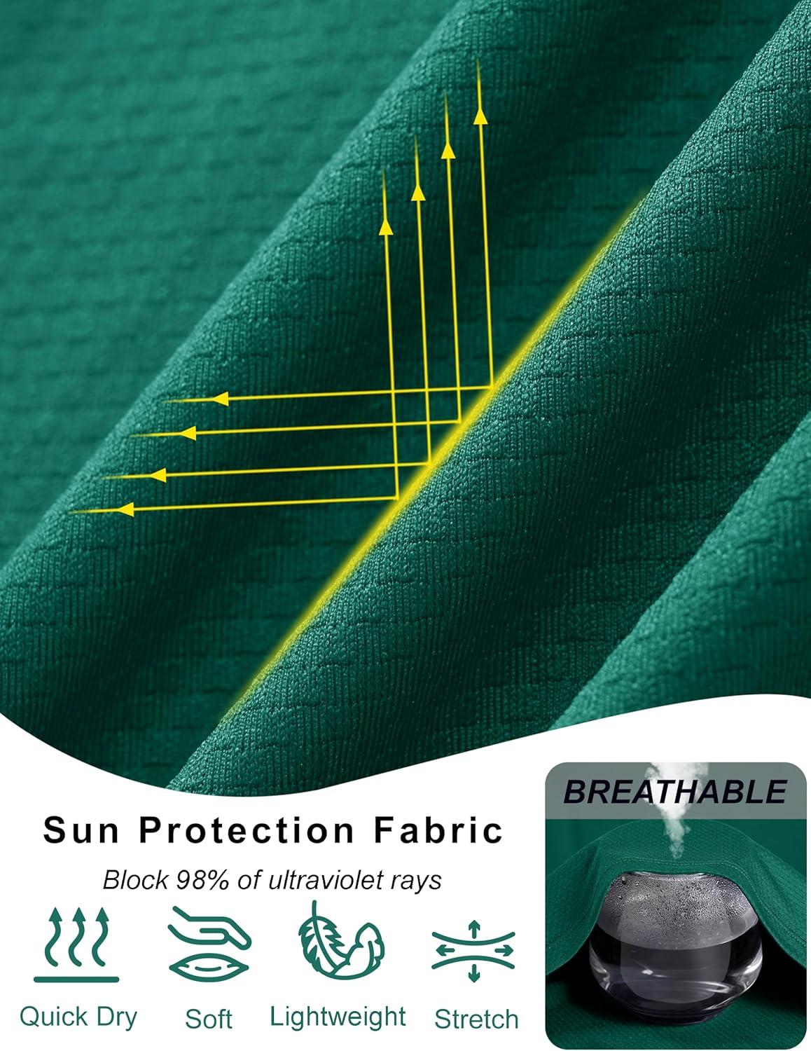 imageMAGCOMSEN Sun Long Protection Sleeve Zip Shirts Women Workout Pullover DryEmerald Green