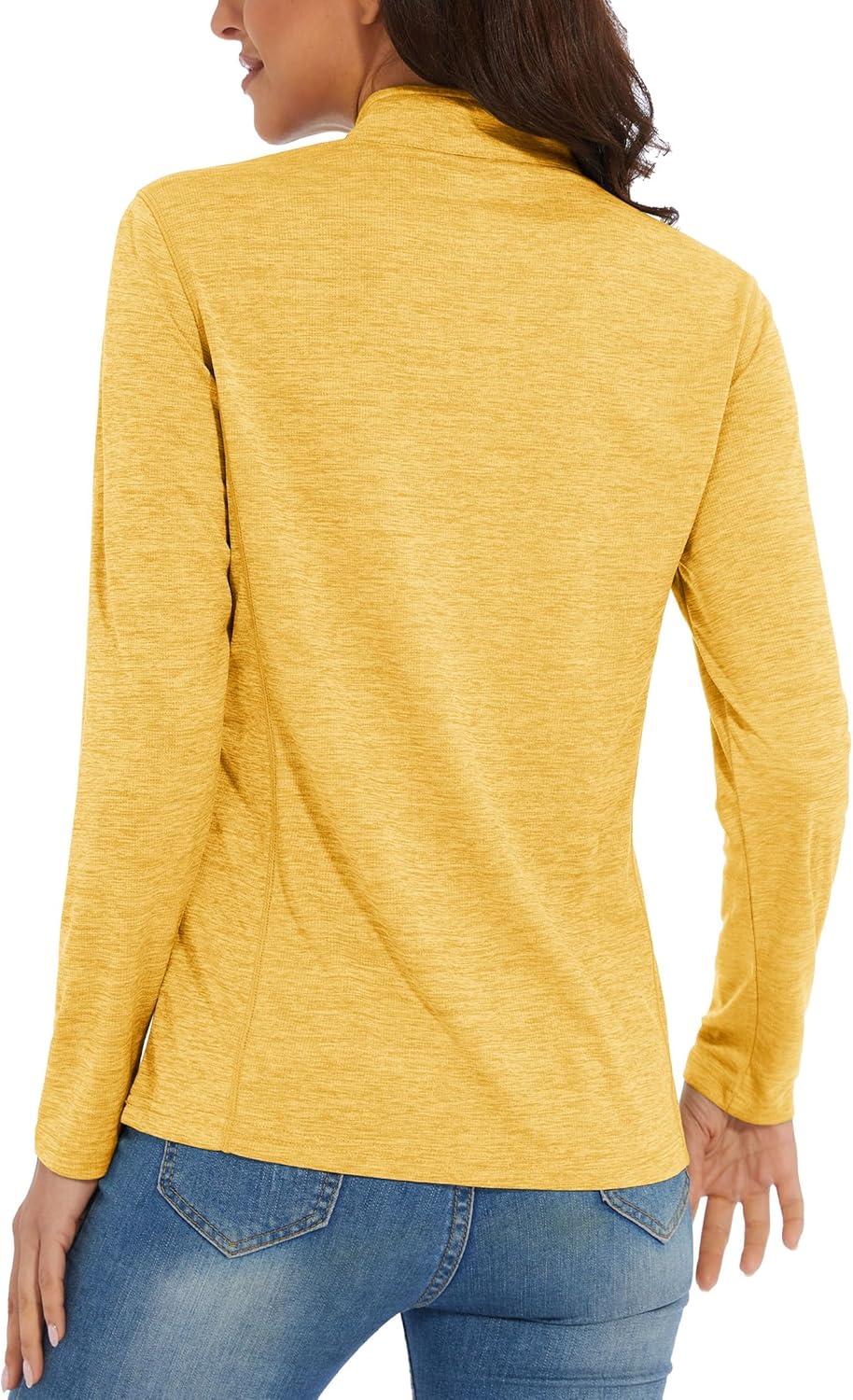 imageMAGCOMSEN Sun Long Protection Sleeve Zip Shirts Women Workout Pullover DryGinger