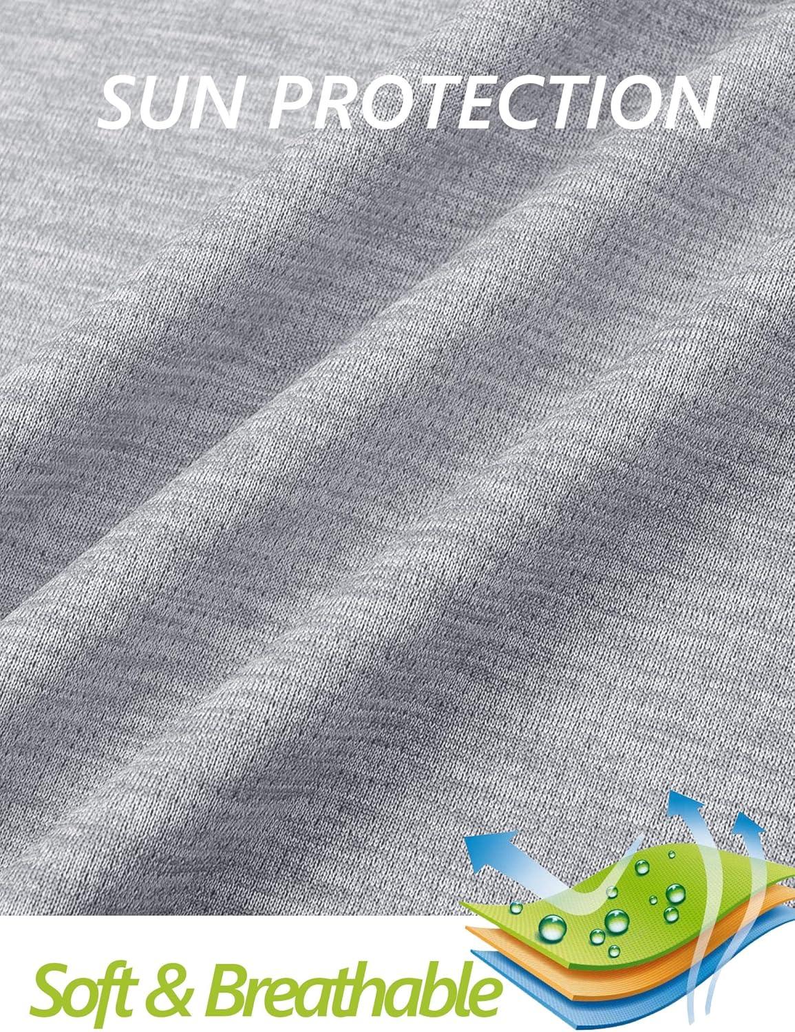 imageMAGCOMSEN Sun Long Protection Sleeve Zip Shirts Women Workout Pullover DryLight Grey