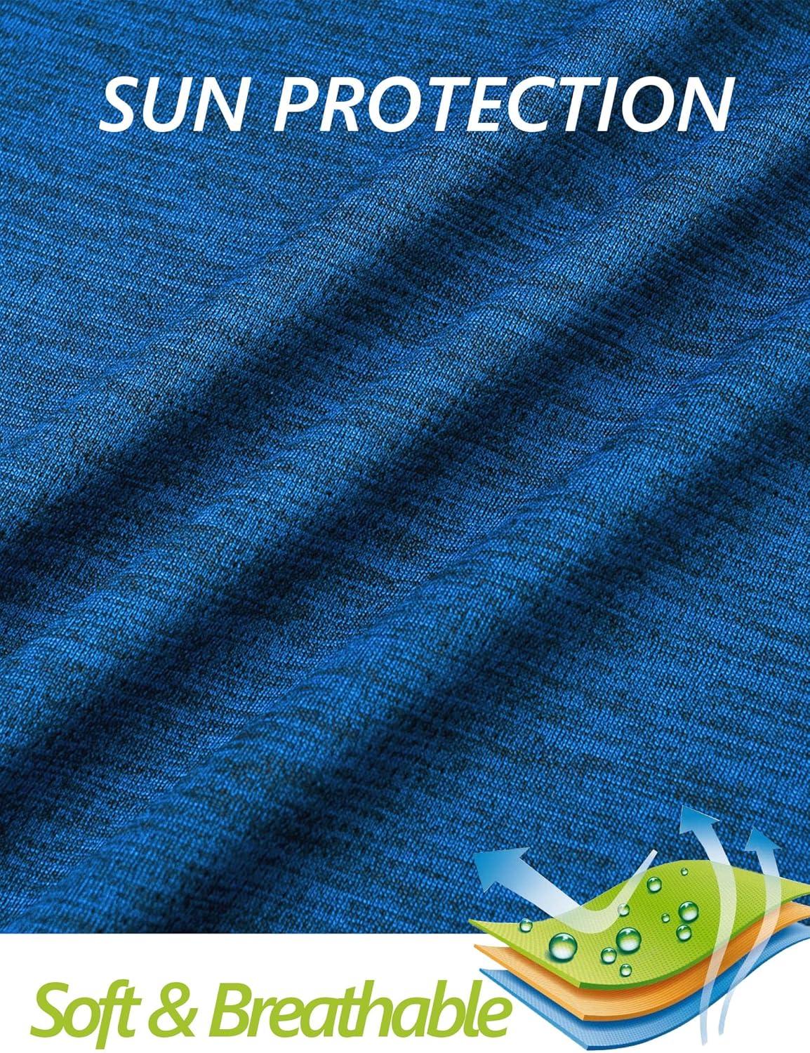 imageMAGCOMSEN Sun Long Protection Sleeve Zip Shirts Women Workout Pullover DryMedium Blue