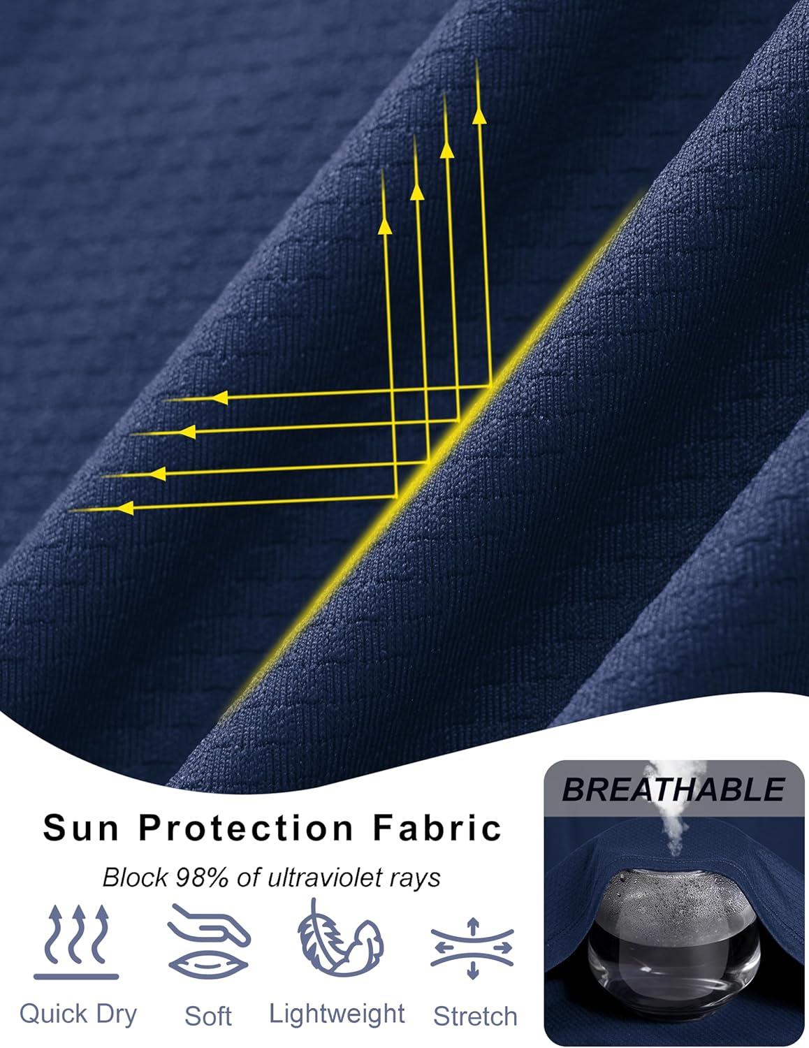 imageMAGCOMSEN Sun Long Protection Sleeve Zip Shirts Women Workout Pullover DryNavy Blue