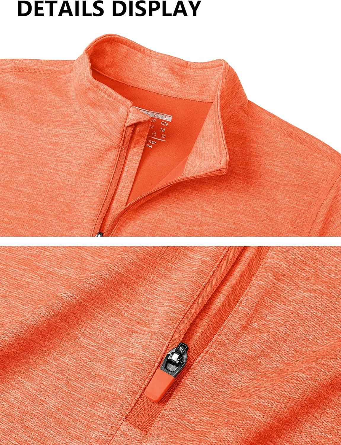 imageMAGCOMSEN Sun Long Protection Sleeve Zip Shirts Women Workout Pullover DryOrange