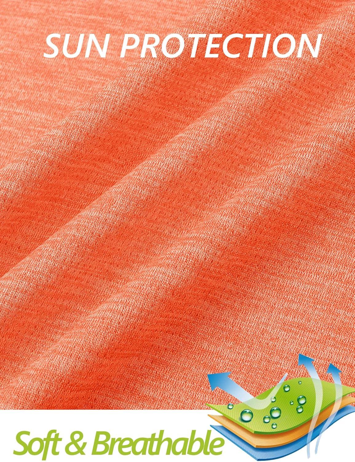 imageMAGCOMSEN Sun Long Protection Sleeve Zip Shirts Women Workout Pullover DryOrange