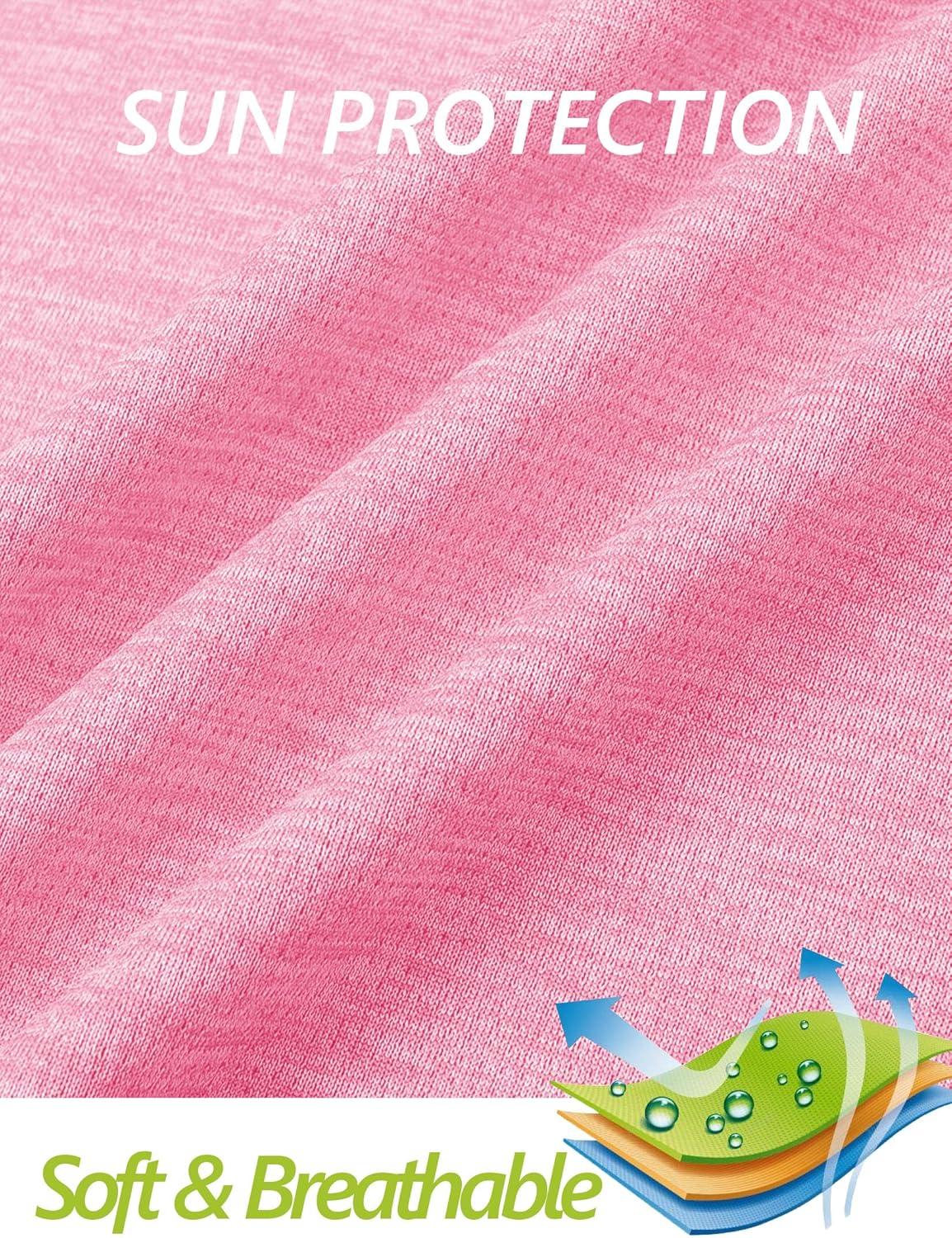 imageMAGCOMSEN Sun Long Protection Sleeve Zip Shirts Women Workout Pullover DryPink