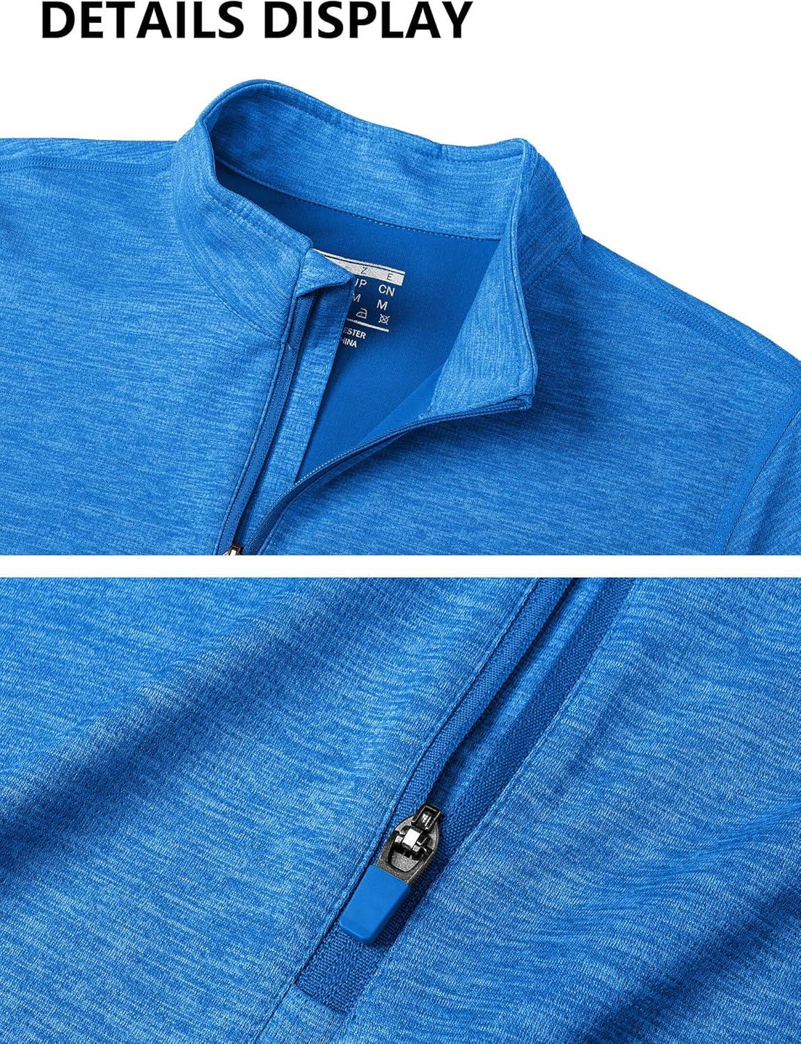 imageMAGCOMSEN Sun Long Protection Sleeve Zip Shirts Women Workout Pullover DrySea Blue