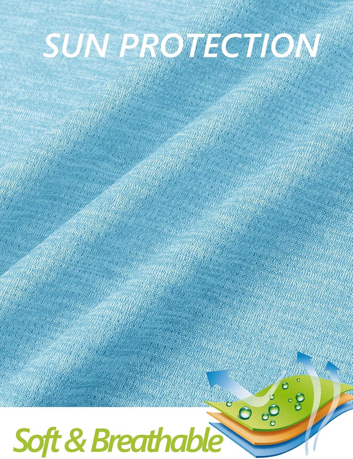 imageMAGCOMSEN Sun Long Protection Sleeve Zip Shirts Women Workout Pullover DryWater Blue