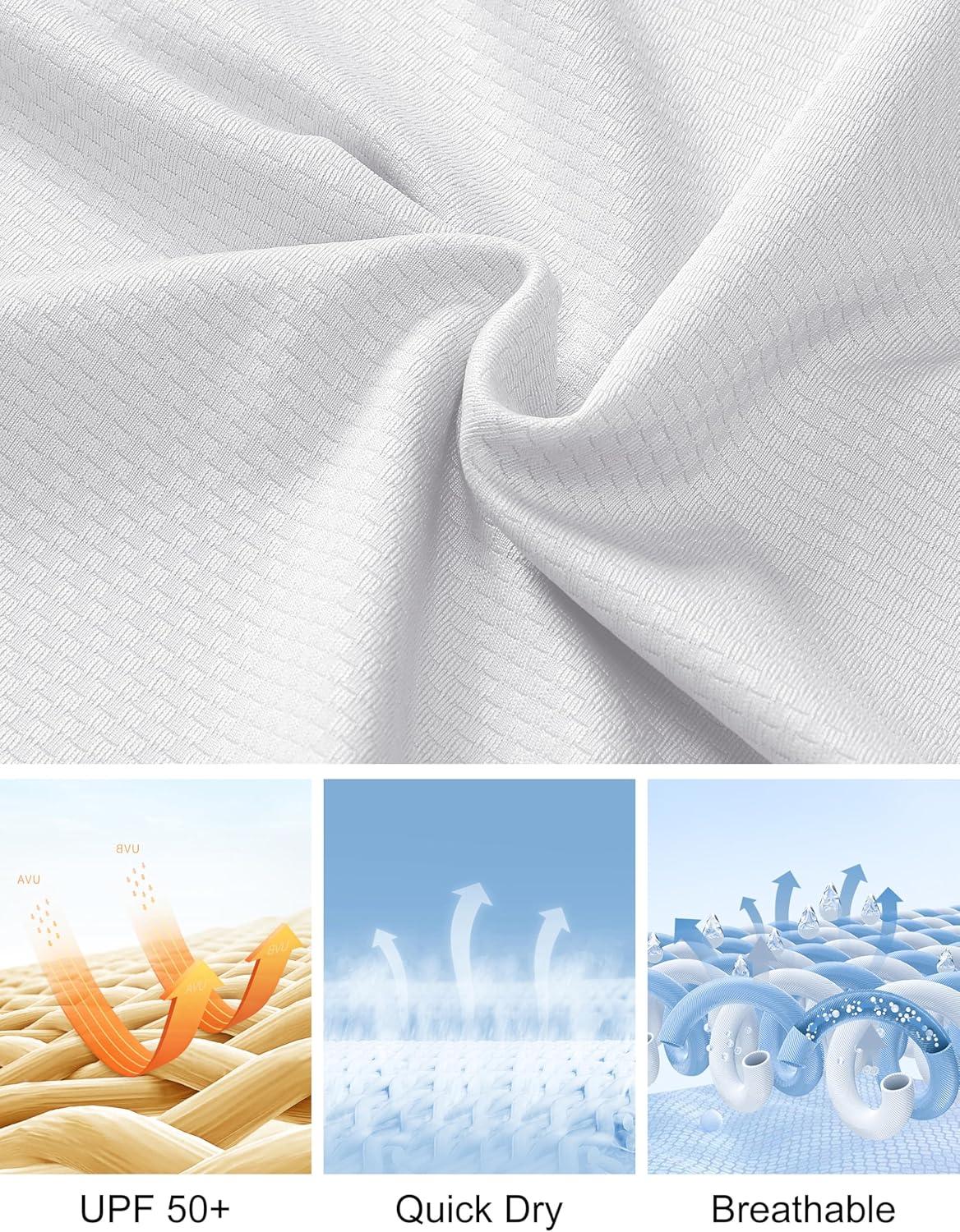 imageMAGCOMSEN Sun Long Protection Sleeve Zip Shirts Women Workout Pullover DryWhite