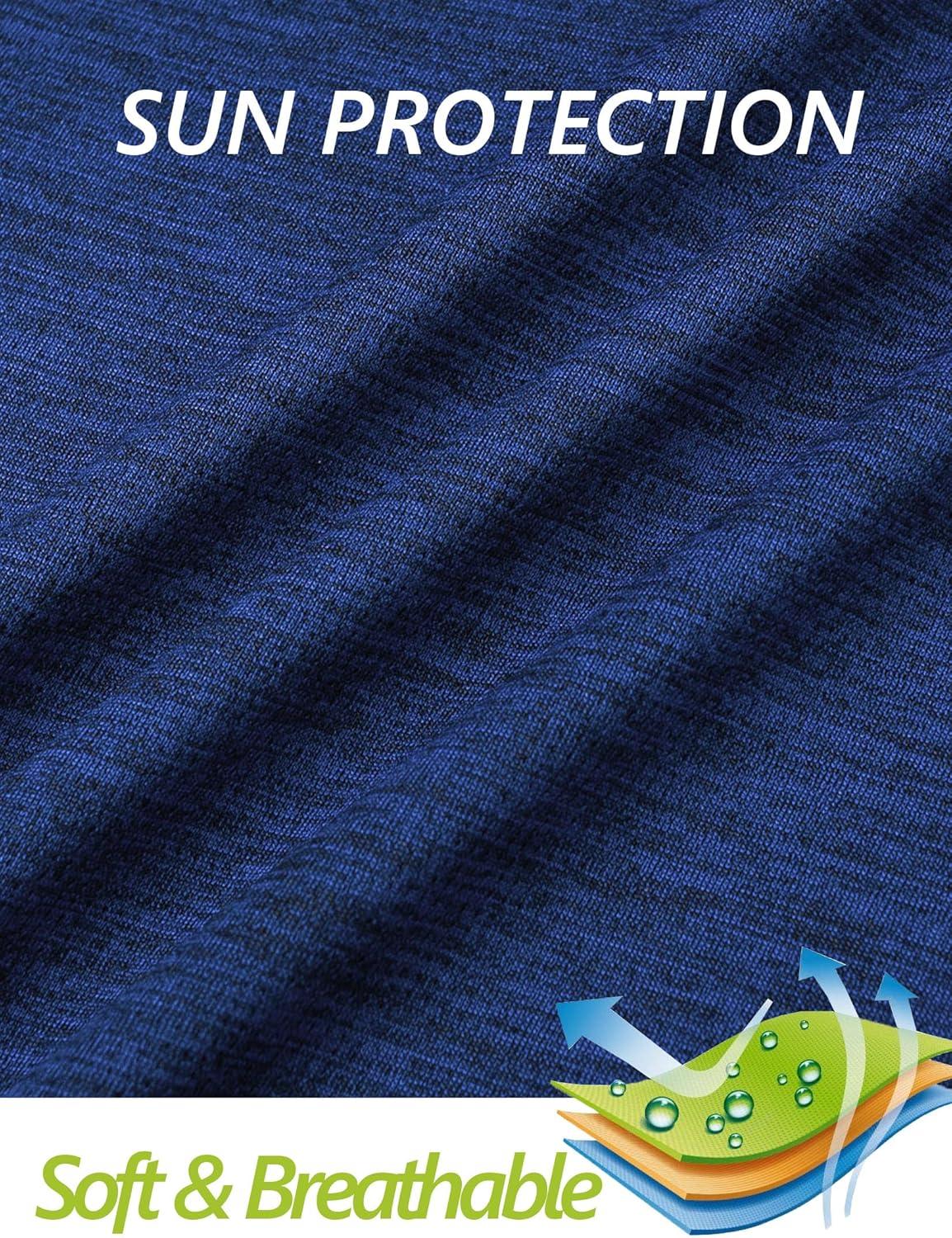 imageMAGCOMSEN Womens Long Sleeve Shirts 14 Zip Pullover UPF 50 Quick Dry Workout Tops Running Athletic Hiking ShirtsDark Blue