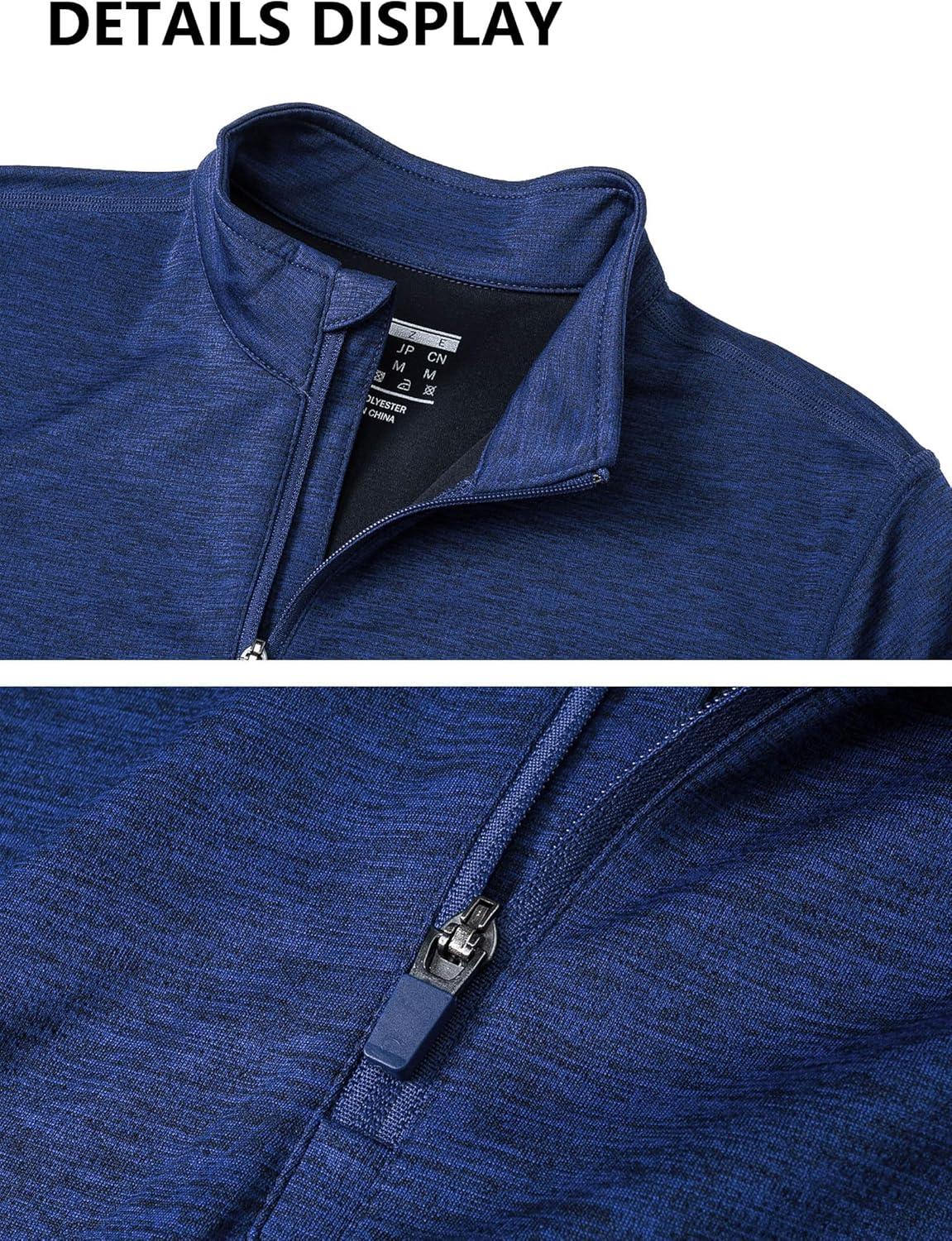 imageMAGCOMSEN Womens Long Sleeve Shirts 14 Zip Pullover UPF 50 Quick Dry Workout Tops Running Athletic Hiking ShirtsDark Blue