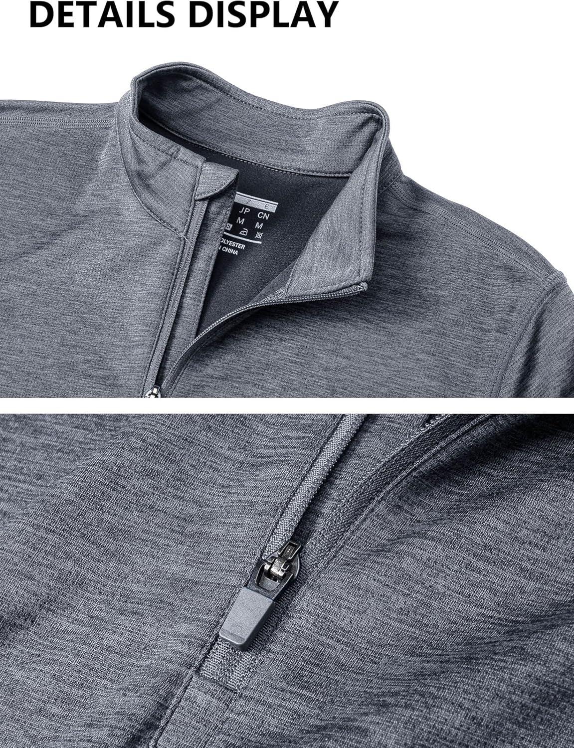 imageMAGCOMSEN Womens Long Sleeve Shirts 14 Zip Pullover UPF 50 Quick Dry Workout Tops Running Athletic Hiking ShirtsDark Grey