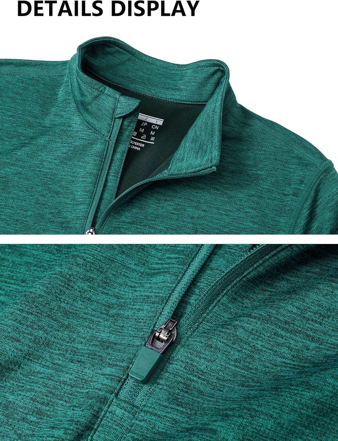 imageMAGCOMSEN Womens Long Sleeve Shirts 14 Zip Pullover UPF 50 Quick Dry Workout Tops Running Athletic Hiking ShirtsJade Green
