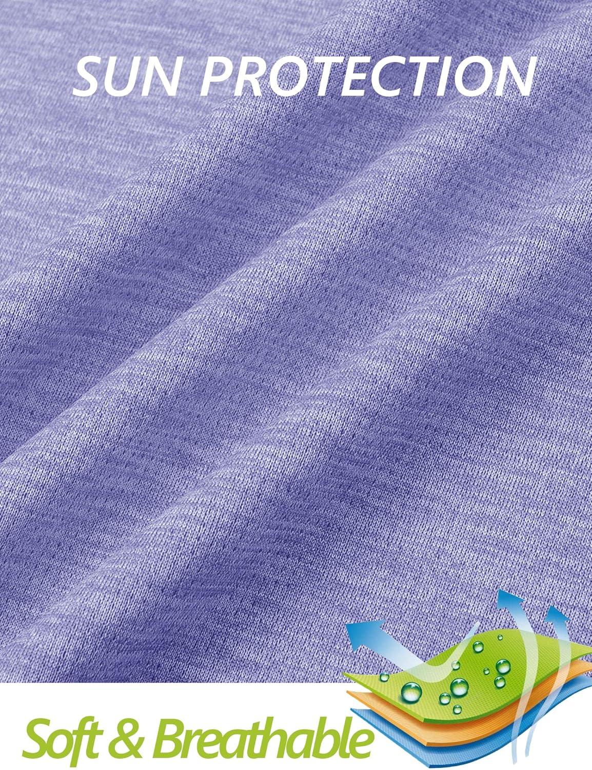 imageMAGCOMSEN Womens Long Sleeve Shirts 14 Zip Pullover UPF 50 Quick Dry Workout Tops Running Athletic Hiking ShirtsLight Purple