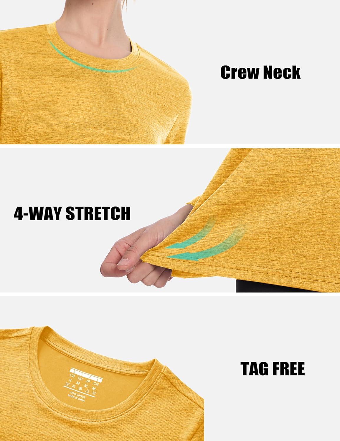 imageMAGCOMSEN Womens Long Sleeve Shirts UPF 50 Sun Protection Quick Dry Athletic Running Workout Tops Rash GuardGinger