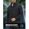 imageMAGCOMSEN Mens Lightweight Softshell Jacket Fleece Lined Tactical Waterproof Windbreaker Rain Jacket for Outdoor HikingBlack