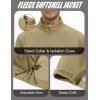 imageMAGCOMSEN Mens Lightweight Softshell Jacket Fleece Lined Tactical Waterproof Windbreaker Rain Jacket for Outdoor HikingKhaki