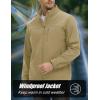 imageMAGCOMSEN Mens Lightweight Softshell Jacket Fleece Lined Tactical Waterproof Windbreaker Rain Jacket for Outdoor HikingKhaki
