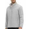 imageMAGCOMSEN Mens Lightweight Softshell Jacket Fleece Lined Tactical Waterproof Windbreaker Rain Jacket for Outdoor HikingLight Grey