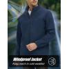 imageMAGCOMSEN Mens Lightweight Softshell Jacket Fleece Lined Tactical Waterproof Windbreaker Rain Jacket for Outdoor HikingNavy